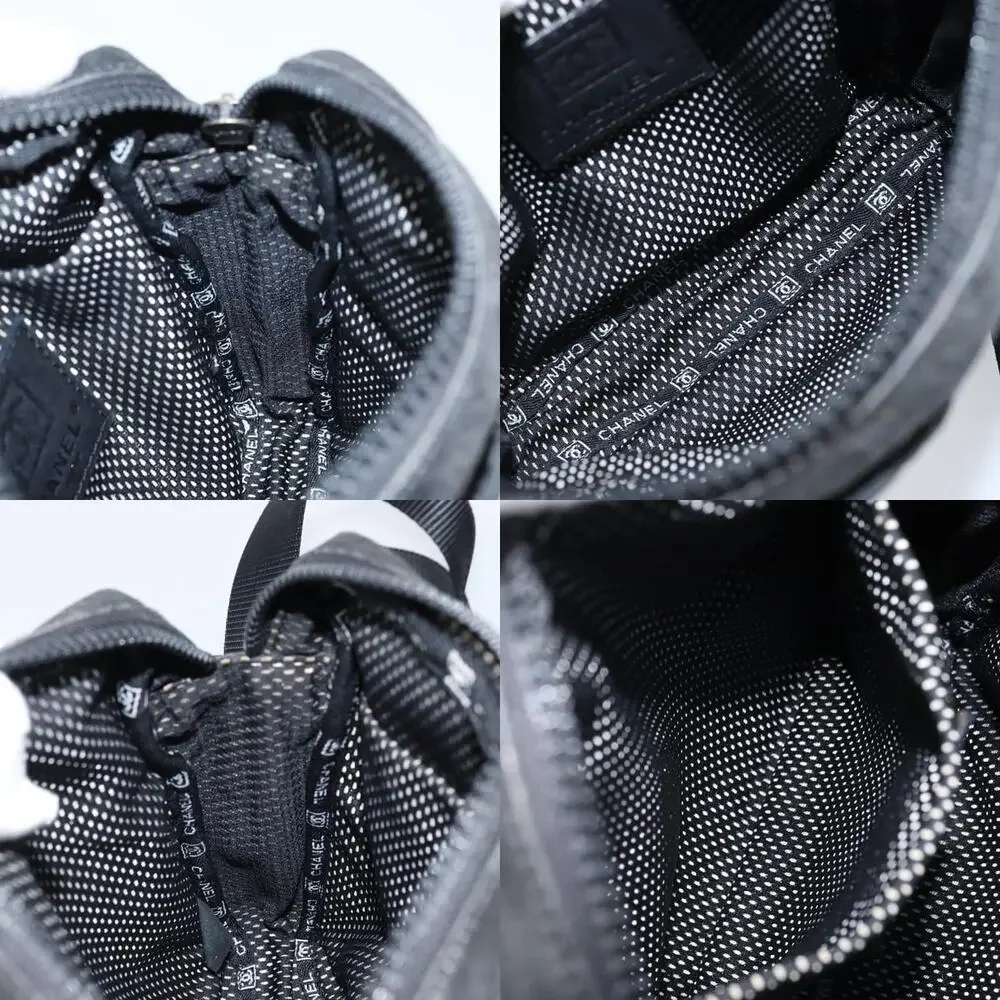 Chanel Coated Canvas Shoulder Bag Black